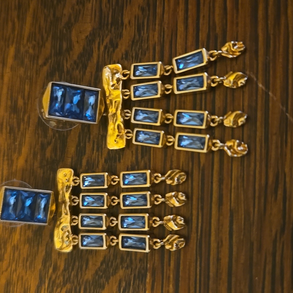 Kendra Scott Small Jack Gold Earrings In Teal - Picture 5 of 9